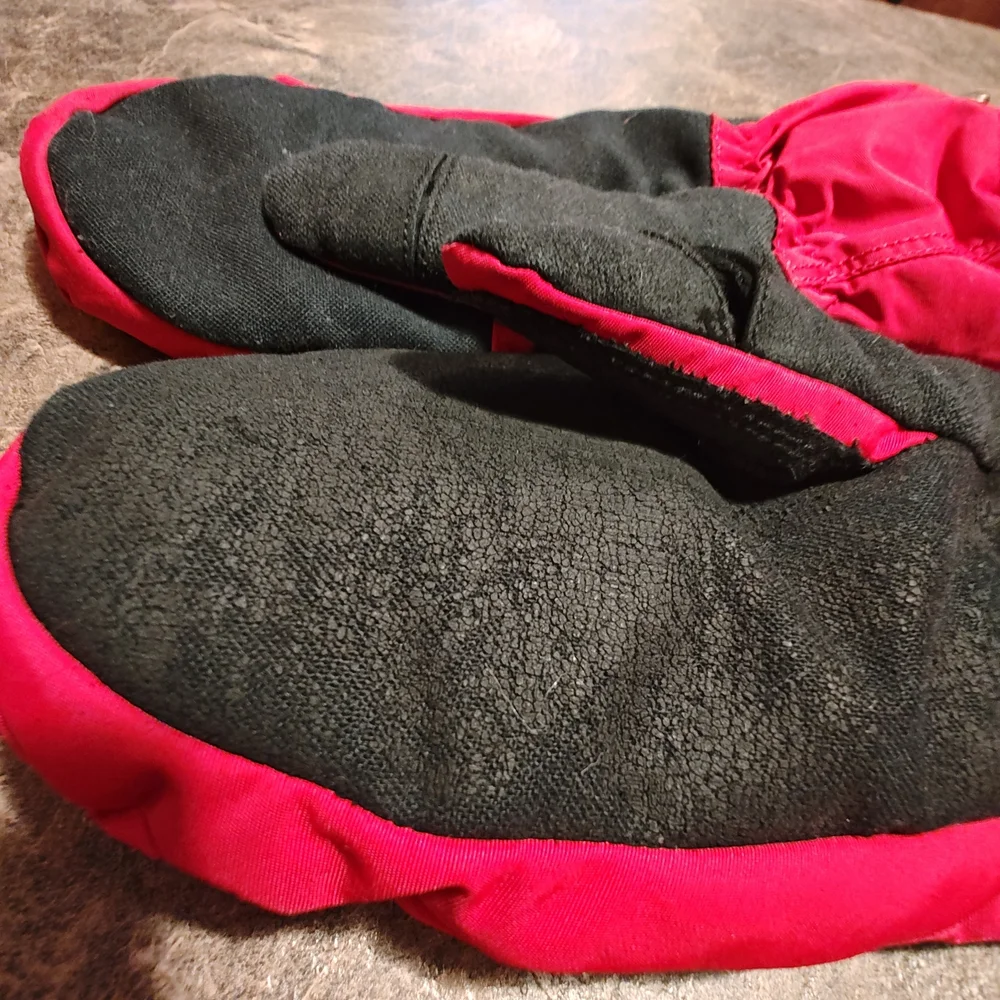 Lands' End Red and Black Kids Mittens